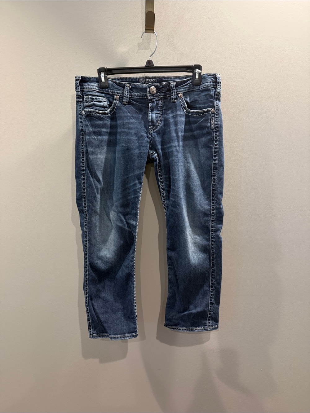 Silver Jeans Women’s Slim Straight Dark Blue Washed Denim